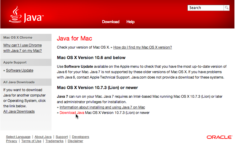 Java for mac os